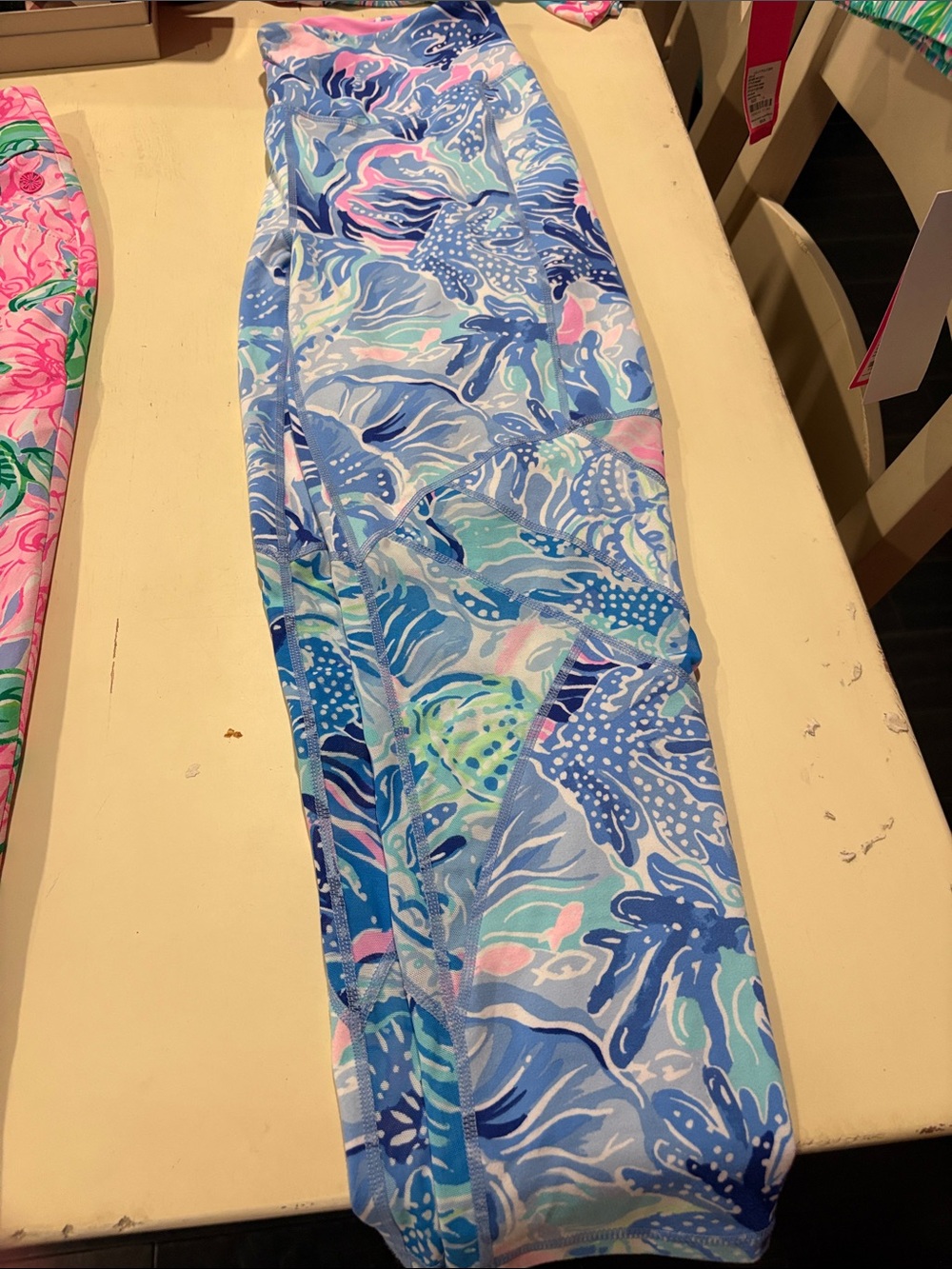 Lilly Pulitzer Floral Leggings in Pink & Blue - Picture 3 of 3